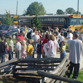 Students by the busload